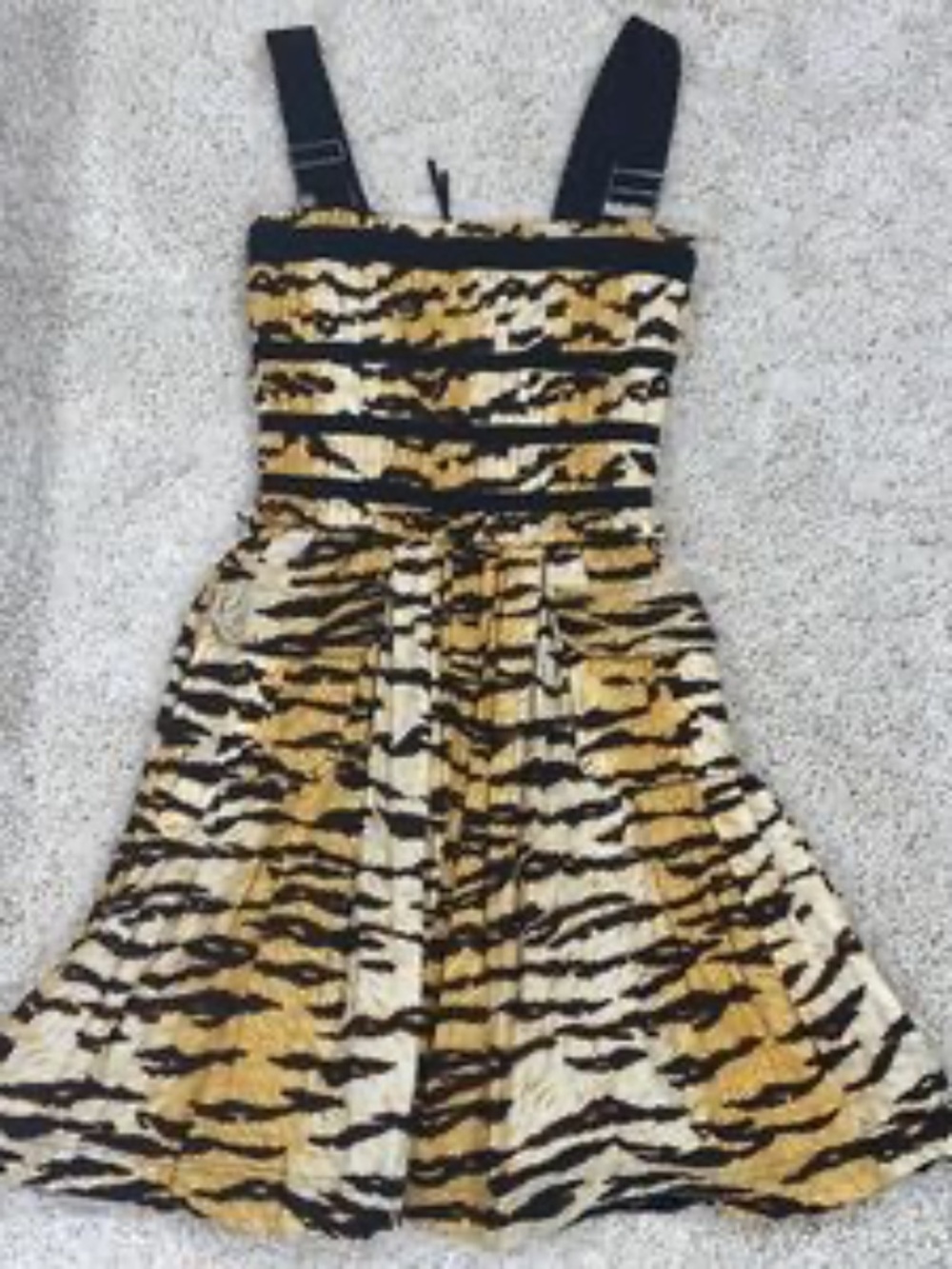 D&G tiger print corset dress with grosgrain ribbon trim